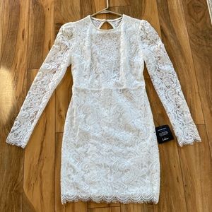 Blind Date White Lace Long Sleeve Bodycon Dress